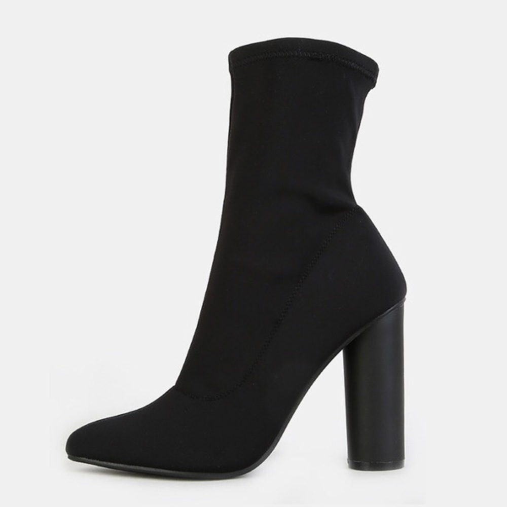 Black chunky heel booties